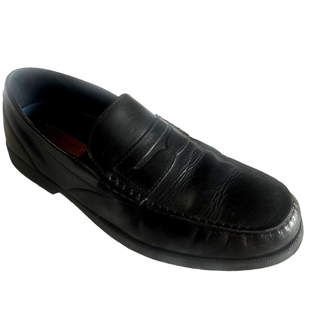 Rockport Mens 12M Wilcox Penny Loafer Moc Leather Black Slip Classic Dress Shoe